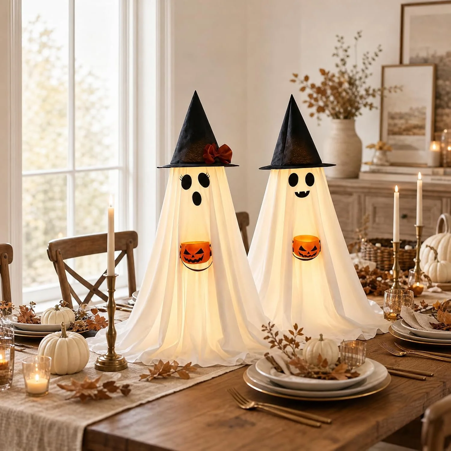Decorations Indoor Lighted Ghost, 2 Pack Cute Light Up Ghosts - Image 4