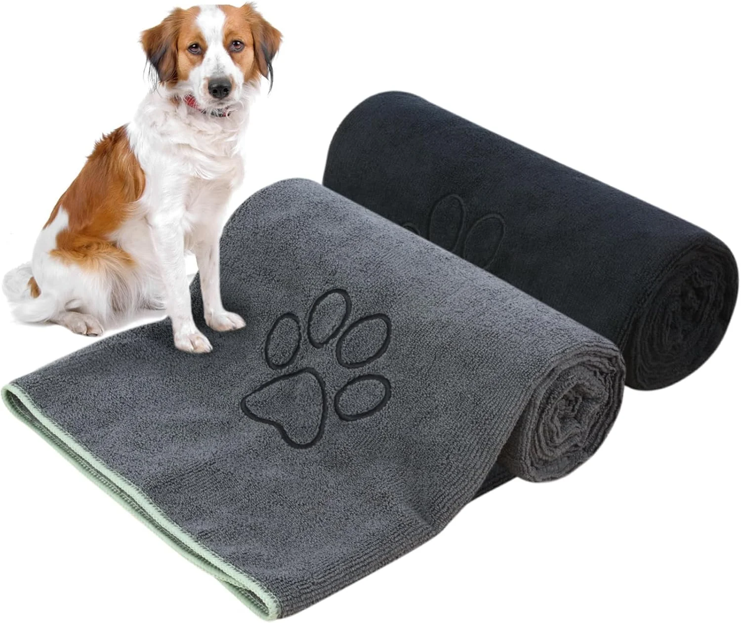 KinHwa Dog Towel Absorbent Microfiber Pet Bath Towel for Dogs and Cats