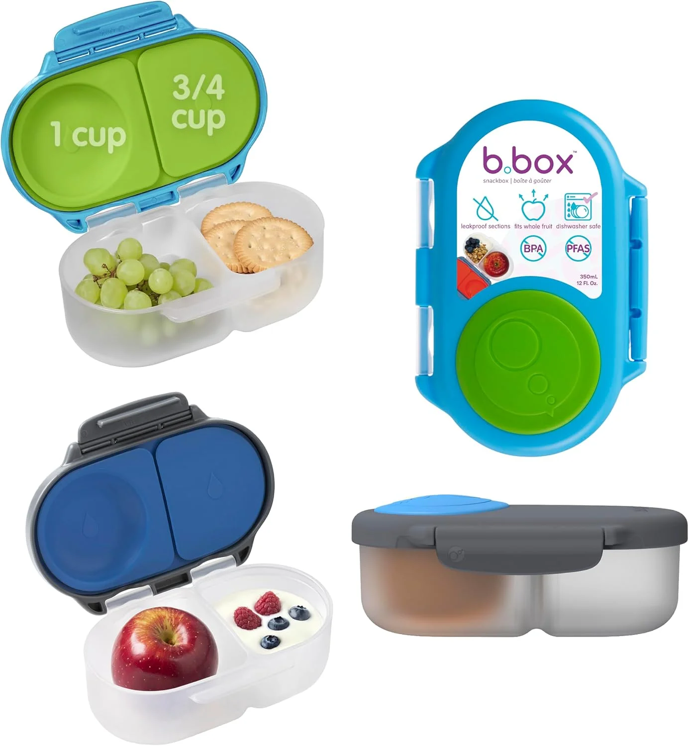 b.box Snack Box 2-Pack, Snack Containers for Kids, 1.75 Cup Kids Lunch Box - Image 2
