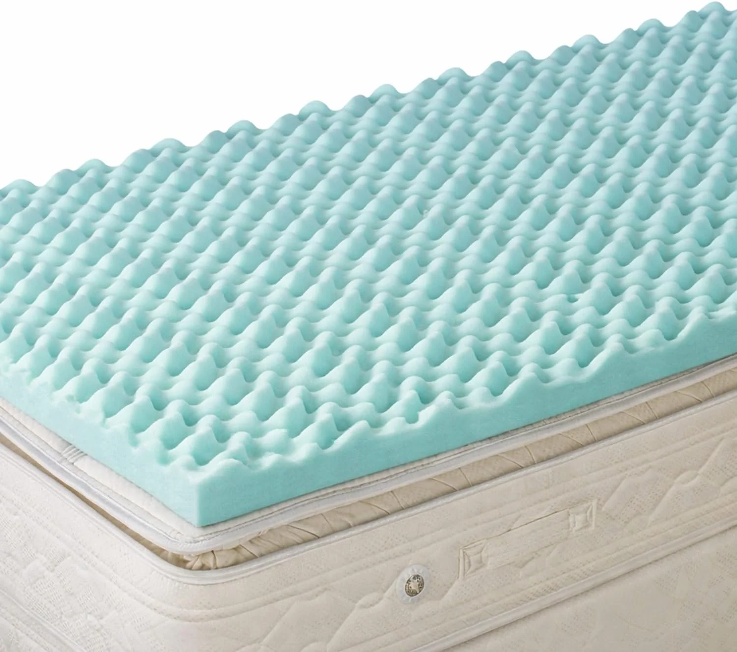 DMI Foam Mattress Topper, Egg Crate Foam Pad, Mattress Pad and Bed Topper for Support, Air Circulation, Pressure Relief and Weight Distribution, Twin Size Mattress, 33 x 72 x 2,Blue - Image 2