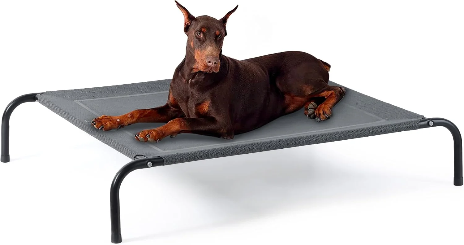 Bedsure Outdoor Elevated Cooling Dog Bed Large Sized Dog, 49in Grey - Image 2
