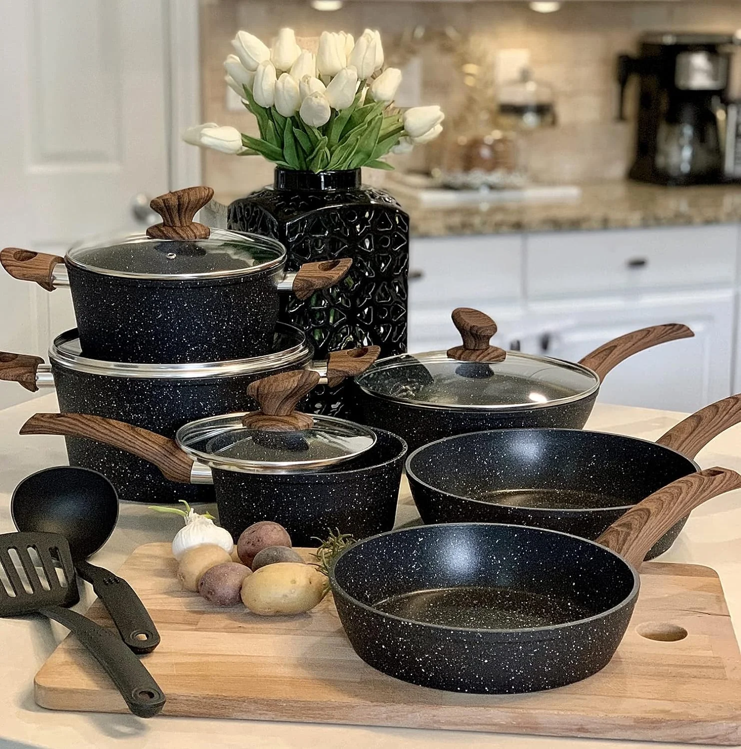 Kitchen Academy Pots and Pans Set Non Stick, 12pcs Induction Cookware - Image 3