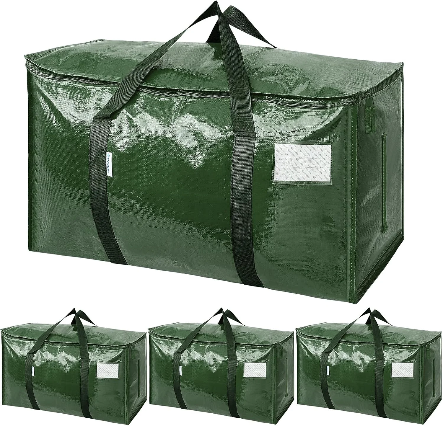 TICONN 6 Pack Extra Large Moving Bags Heavy Duty with Zippers & Carrying Handles, Durable Storage Bags Moving Boxes for Closet Organizers and Storage (6 Pack, Blue) - Image 3
