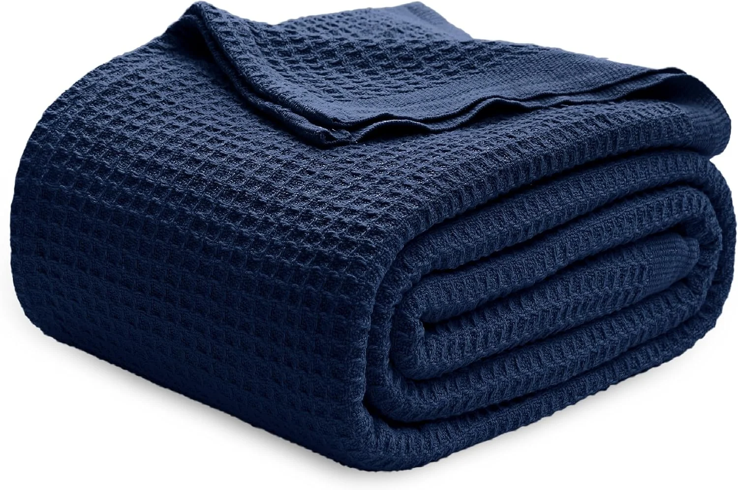 Bedsure 100% Cotton Blanket, Waffle Weave, Queen Size, White, 90x90 - Image 4