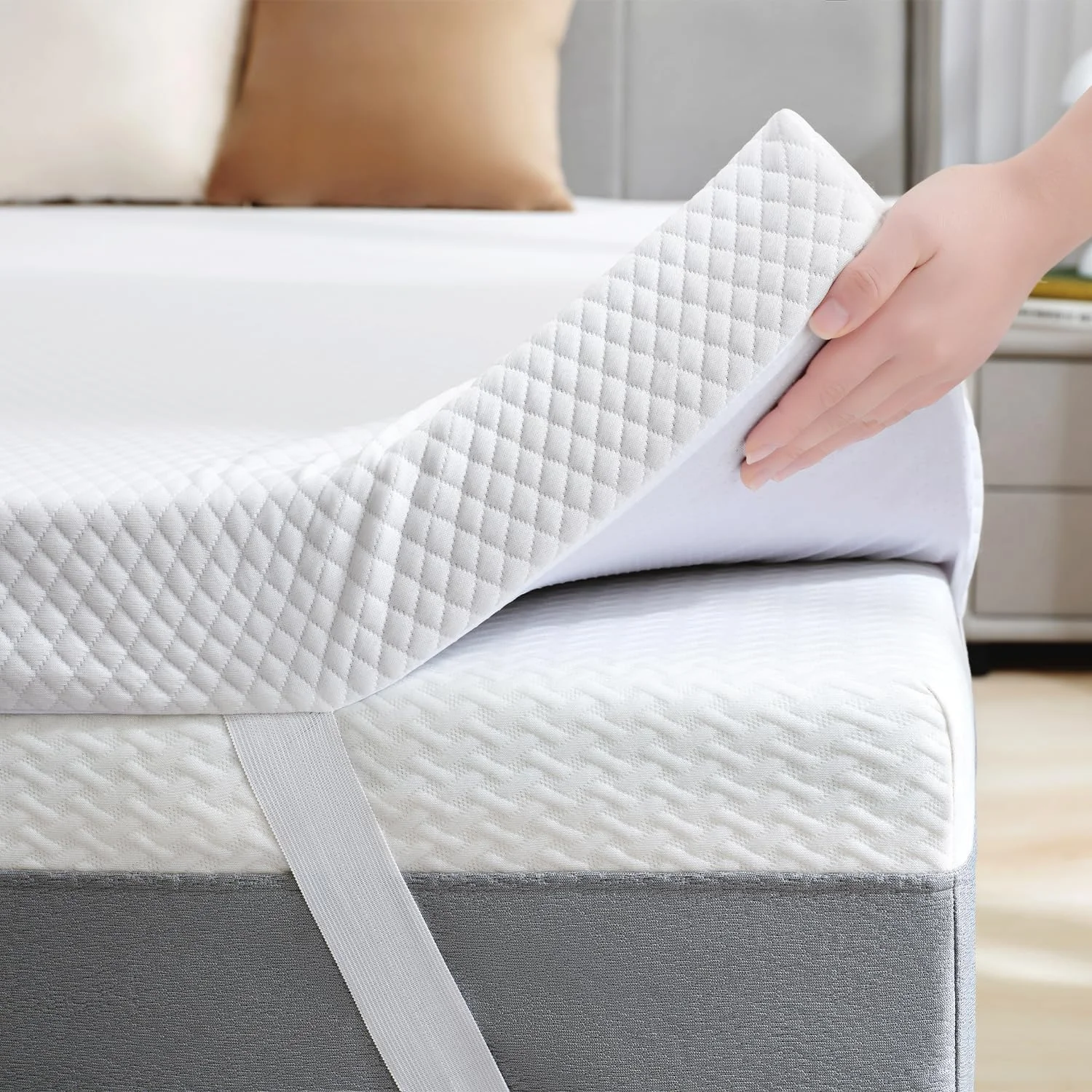 SINWEEK 3 Inch Gel Memory Foam Mattress Topper Twin XL Size for College Dorm, Ventilated High Density Pad for Back Pain, Bed Topper with Removable Soft Cover, CertiPUR-US Certified - Image 2
