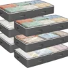 Budding Joy 90L Under Bed Storage Containers, Foldable Storage Bags Grey