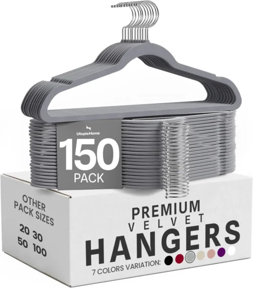 Alternative view of Utopia Home Velvet Hangers 50 Pack – Non-Slip Slim Black Hangers