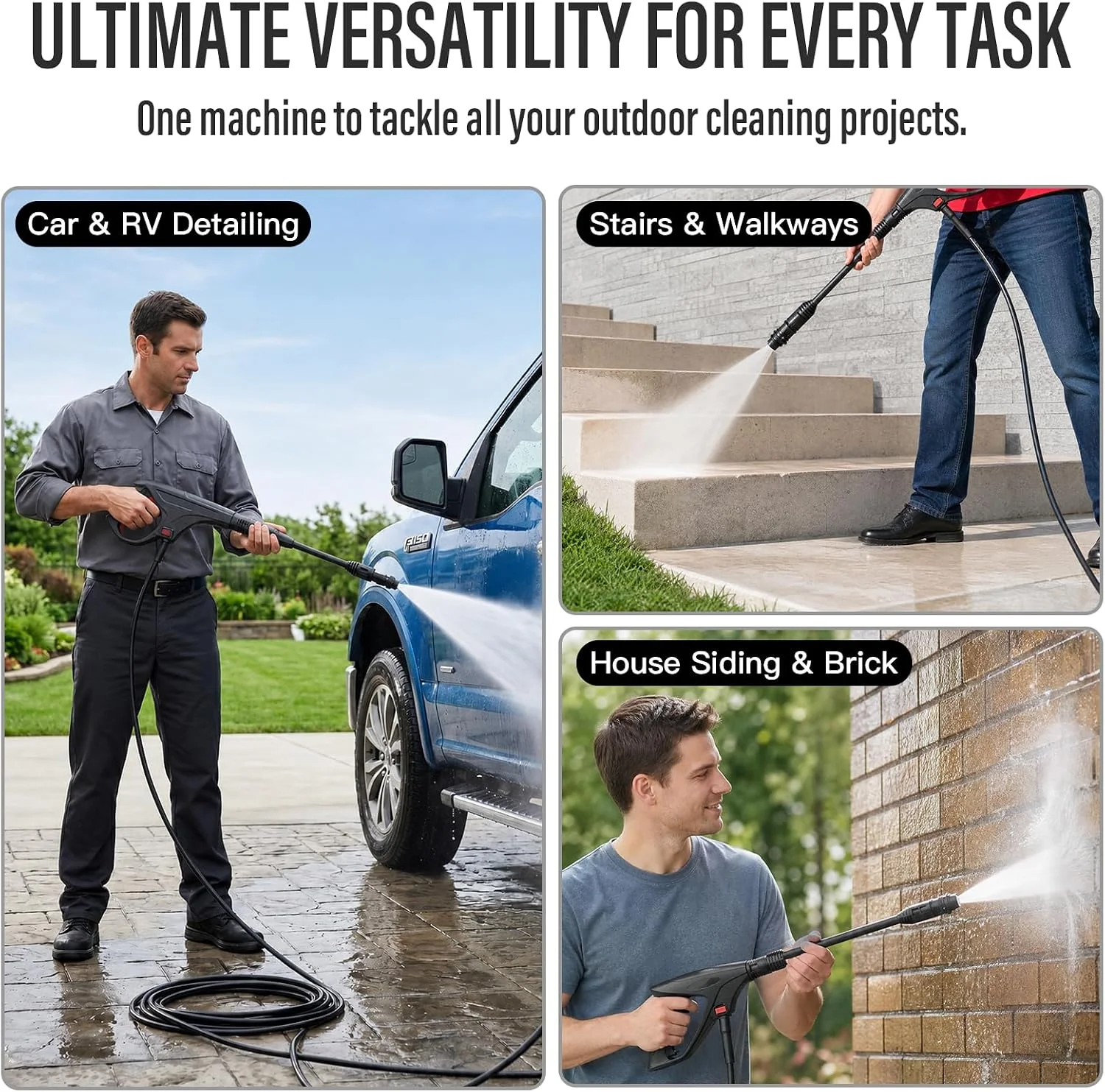 Lightweight Pressure Washer, Portable Power Cleaner with Foam Cannon - Image 4