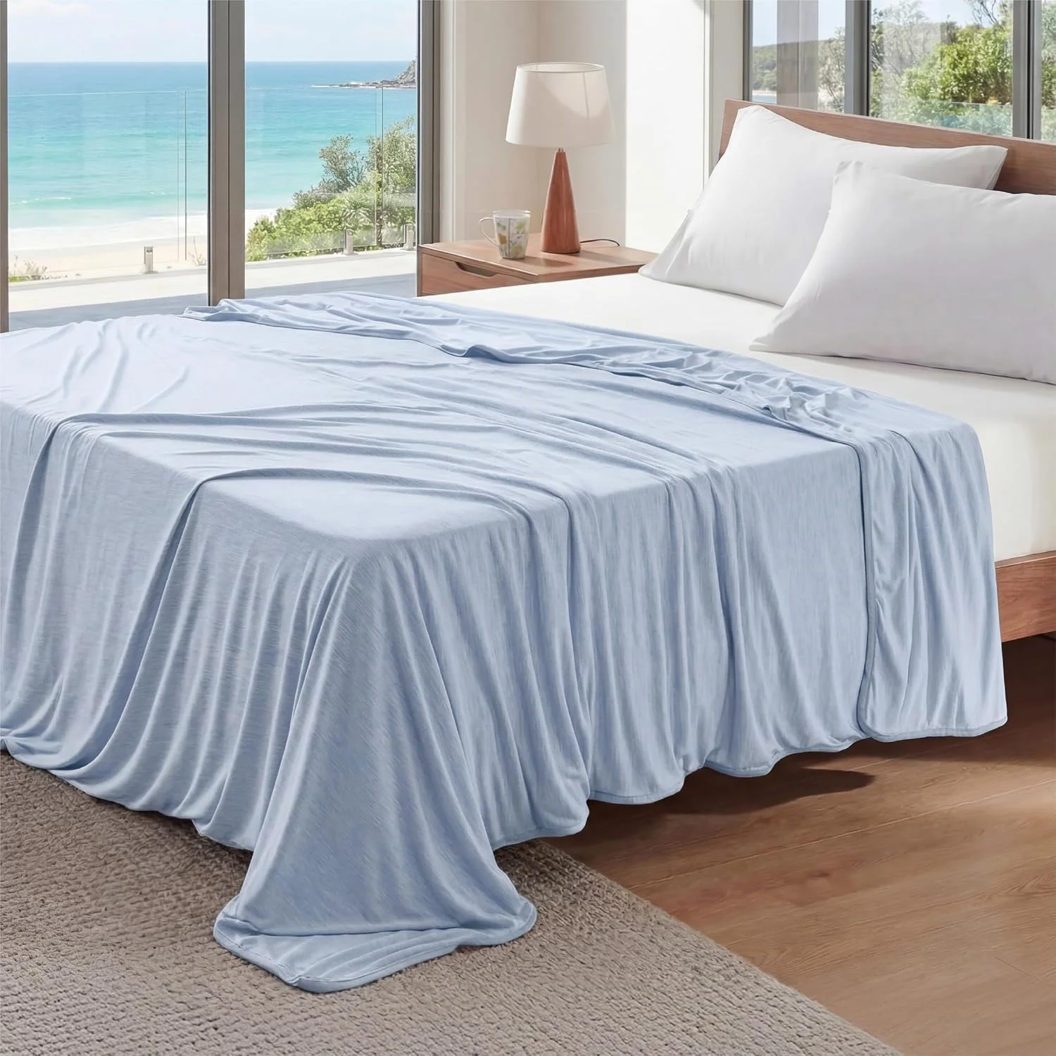 Bedsure Silky Soft Cooling Blanket for Hot Sleepers, Throw XL, Dark Grey - Image 2
