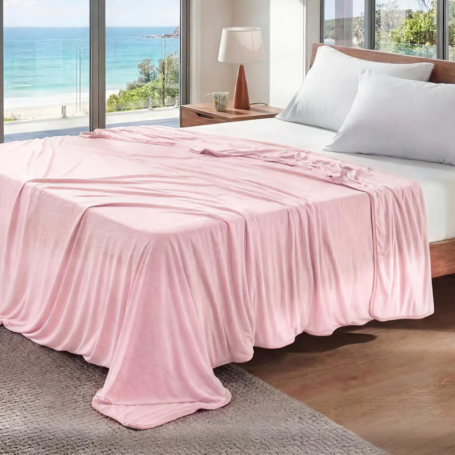 Bedsure Silky Soft Cooling Blanket for Hot Sleepers, Throw XL, Dark Grey - Image 4