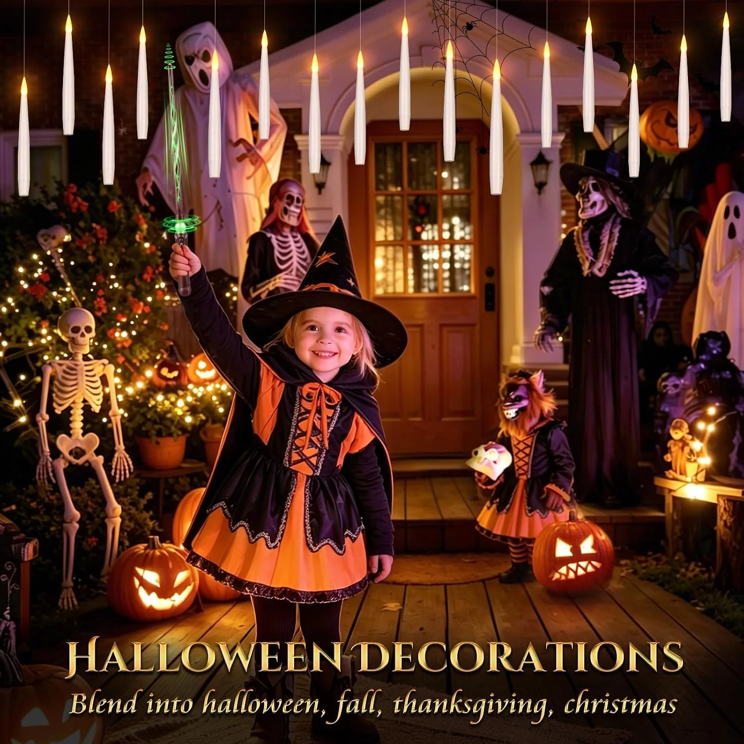 Upgraded 20Pcs Floating Candles with Wand for Halloween Decorations - Image 4