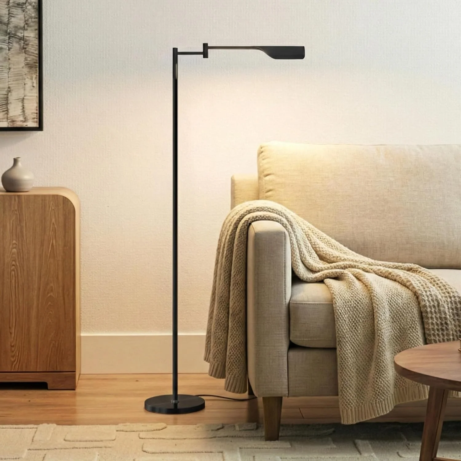Leaf Pharmacy LED Reading Lamp, Dimmable Floor Lamp with Easy Rotation over Chair or Desk for Living Rooms & Offices, Adjustable Standing Tall Lamp - Image 4
