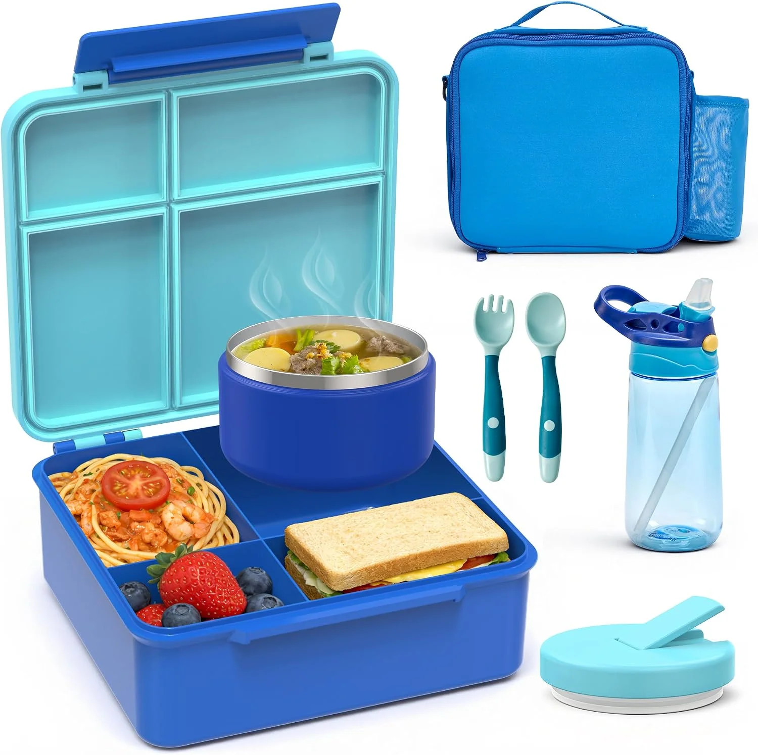Bento Lunch Box Set for Kids, Pink - Image 2