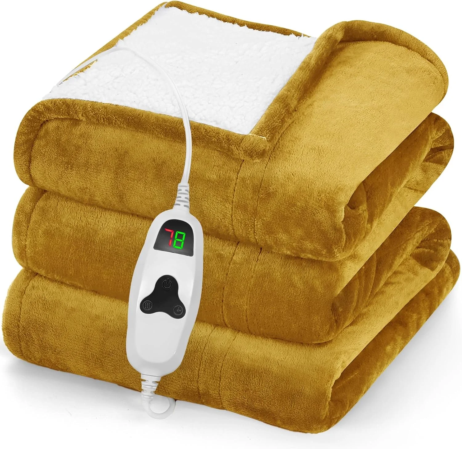 greenoak Heated Blanket Electric Throw 50X60, Heating Blanket with 10 Heat Levels 1/2/4/6/8 Hours Auto-Off, Fleece Soft Sherpa Blanket, Gifts for Grandma Mom Seniors, Misty Grey - Image 4