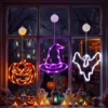 3 Pack Halloween Windows Lights - Pumpkin, Ghost, Hat with Timer
