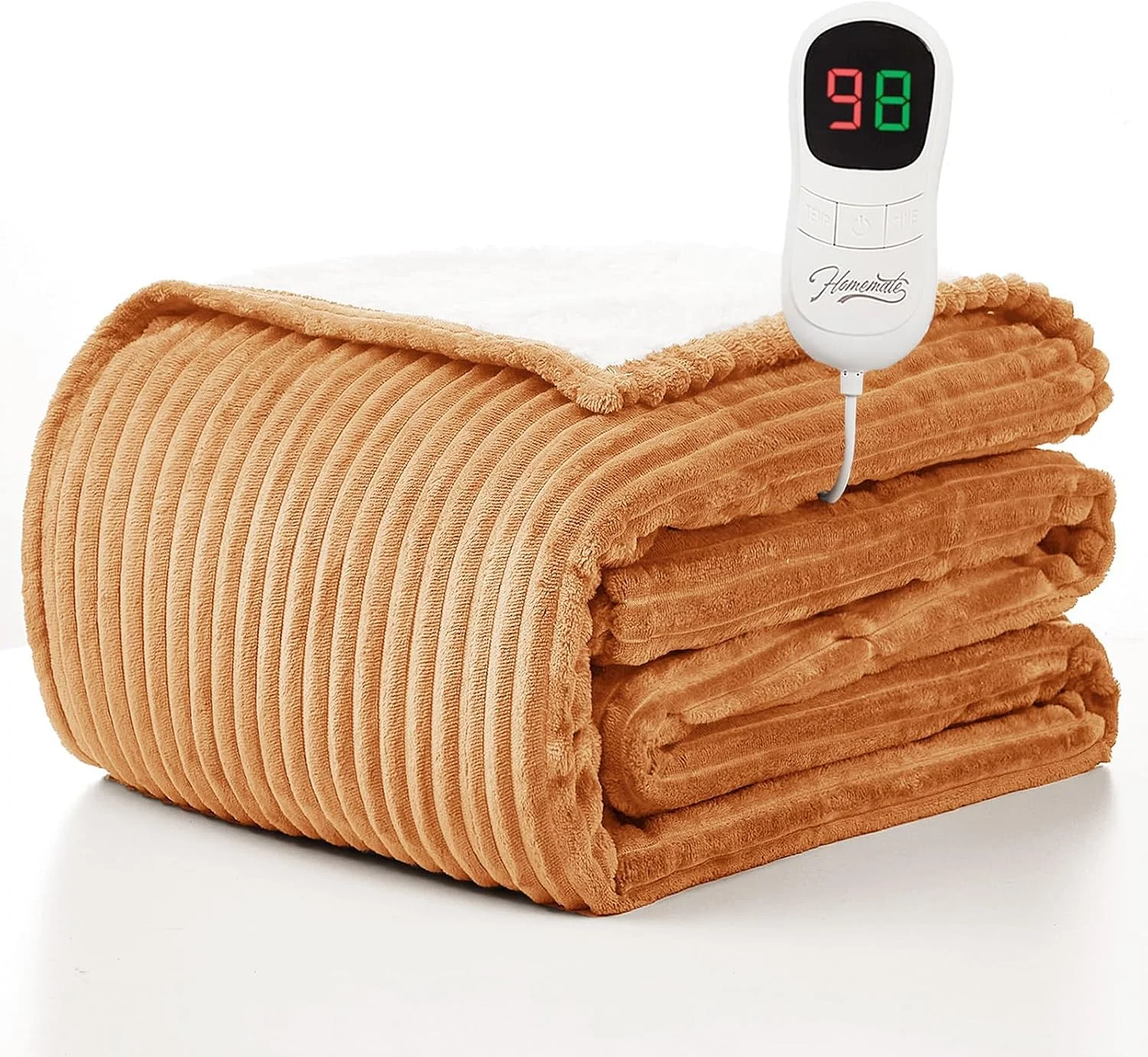 Homemate Heated Blanket Electric Heating Throw 50x60 Soft Flannel Sherpa - Image 3
