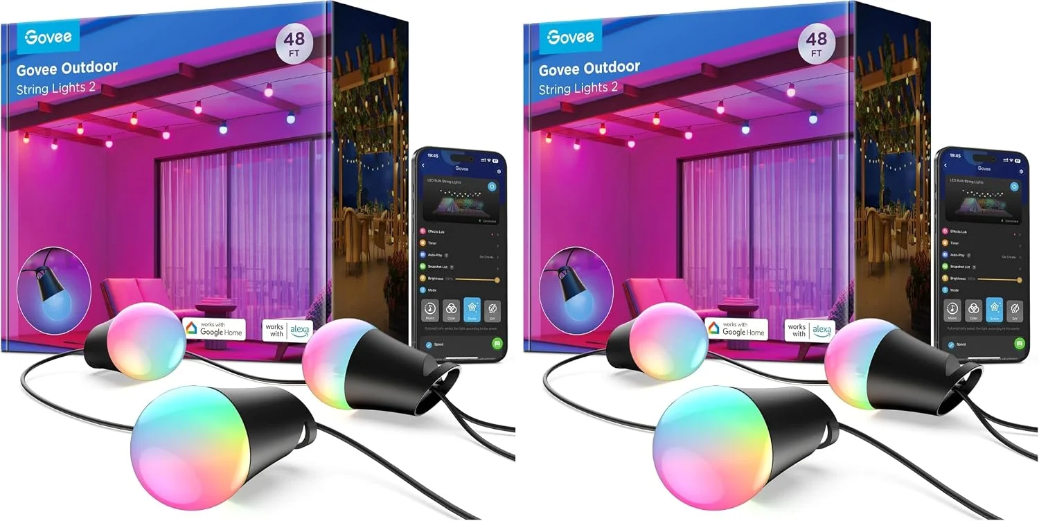 Smart Outdoor String Lights 2, 144ft RGBIC Patio Lights with 45 Bulbs - Image 3