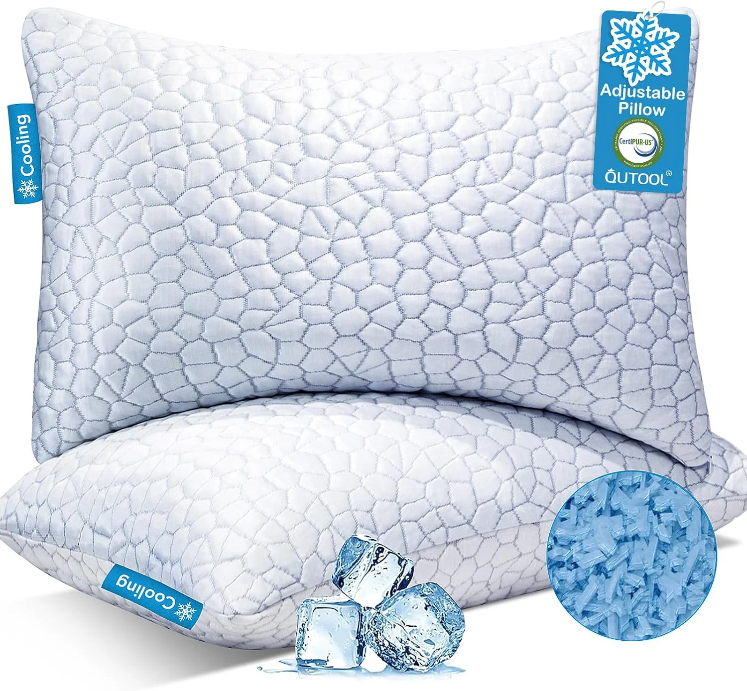 QUTOOL Cooling Memory Foam Pillows, CertiPUR-US Bed Pillows for Sleeping - Image 2