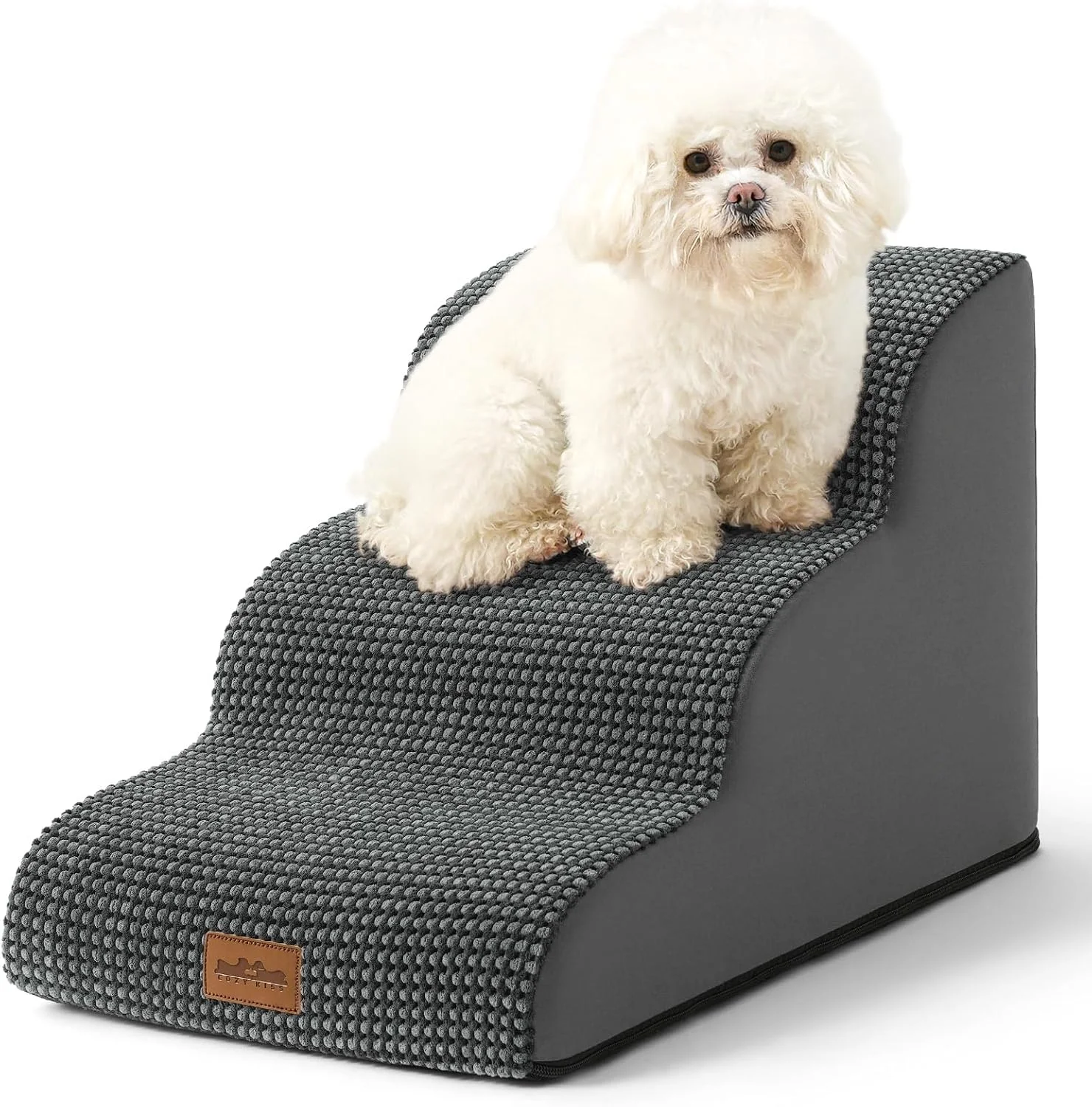 COZY KISS Dog Stair for Small Dog 15.7 H, 3 Step Pet Ramp for Couch - Image 2