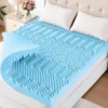 YUGYVOB Mattress Topper Queen, Foam Queen Mattress Topper, Cooling Gel Infused Bed Topper, 7 Zone Egg Crate Foam, CertiPUR-US Certified, 2 Inch