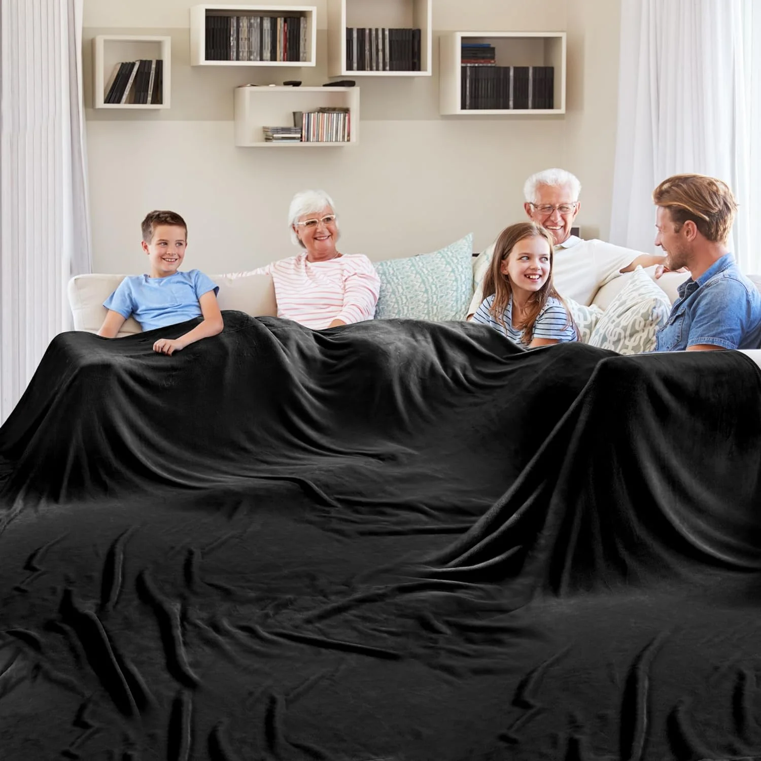 Edenleaf Oversized Blanket 120x120 Inches, Giant Huge Companion for Bed, Sofa, Travel and Camping, Extra Large Big Soft Blanket Fits the Whole Family and Outdoors, Dark Grey 10'x10' - Image 3