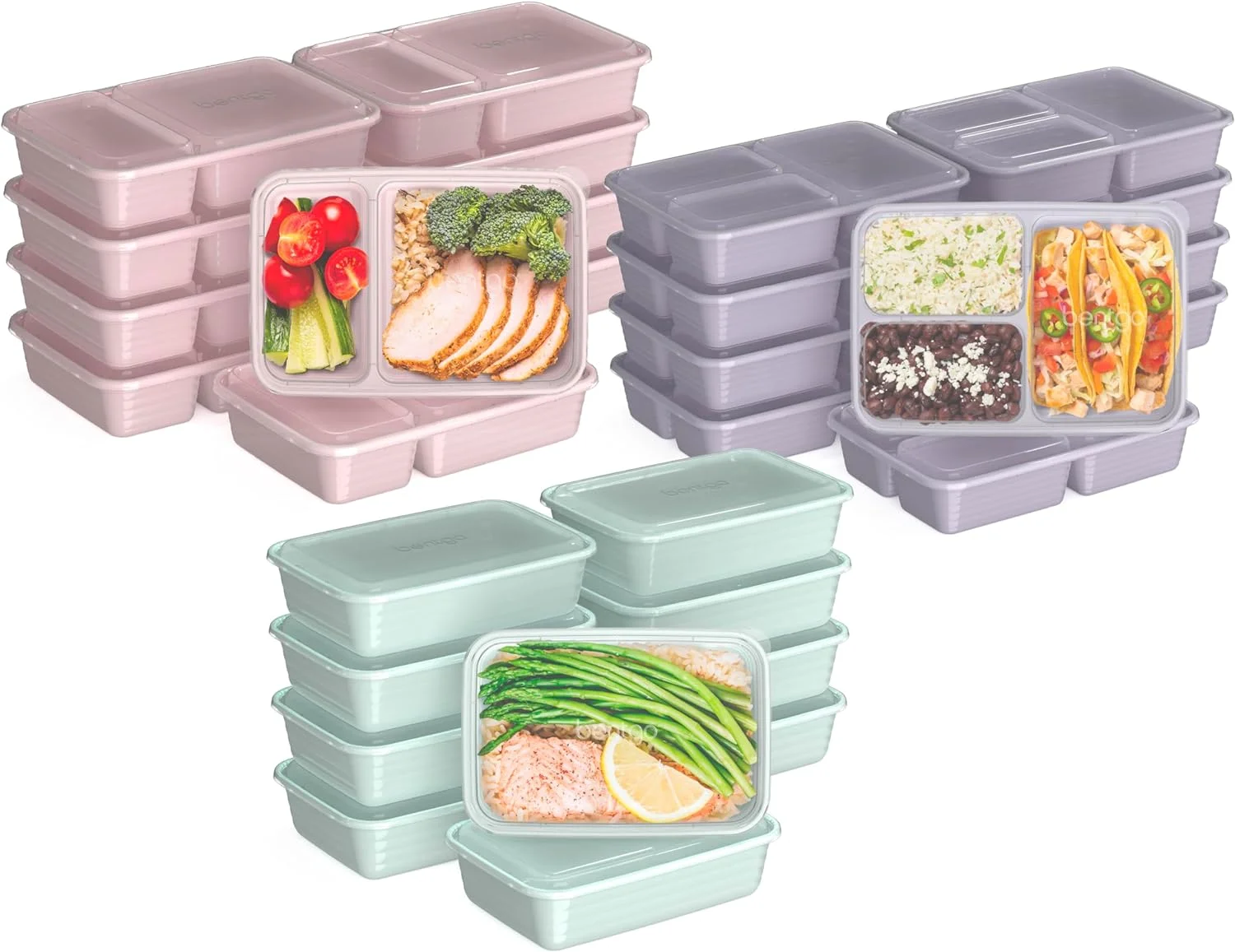 Bentgo Prep Meal Prep Kit, 1, 2 & 3-Compartment Containers, 60 Piece Set - Image 4