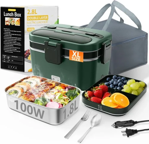 Alternative view of Electric Lunch Box for Adults, 2.8L Double Layer Heated LunchBox