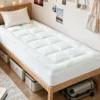 ORCALIC Twin XL Mattress Topper Viscose Derived from Bamboo for Back Pain Relief,1000 GSM Thick Pillow Top Mattress Pad,Deep Pocket Fits Mattress 8-21,Soft Breathable Mattress Cover Green