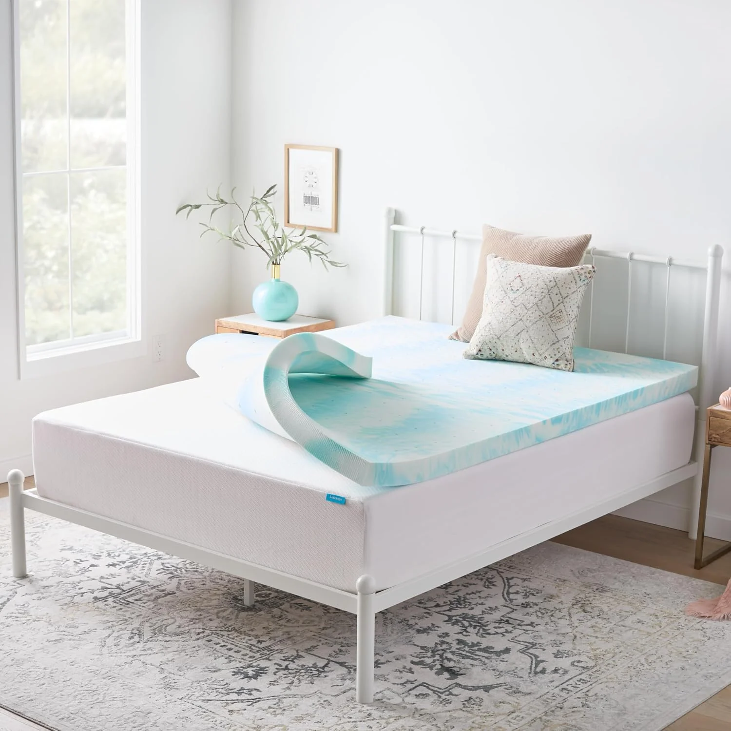 Linenspa 3 Inch Memory Foam Mattress Topper, Gel Infused Full Mattress Topper, CertiPUR-US Certified