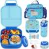Itslife Bento Box for Kids Set, Insulated Food Container, Kids Lunch Box, 7 oz Thermos for Hot Food, 12 oz Thermos Water Bottle, Reusable Insulated Ice Bag & Fork Spoon Utensils Camping Travel Pink