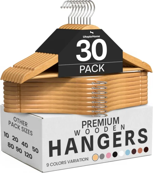 Alternative view of Utopia Home Wooden Hangers 20 Pack – Premium Natural Coat Hangers