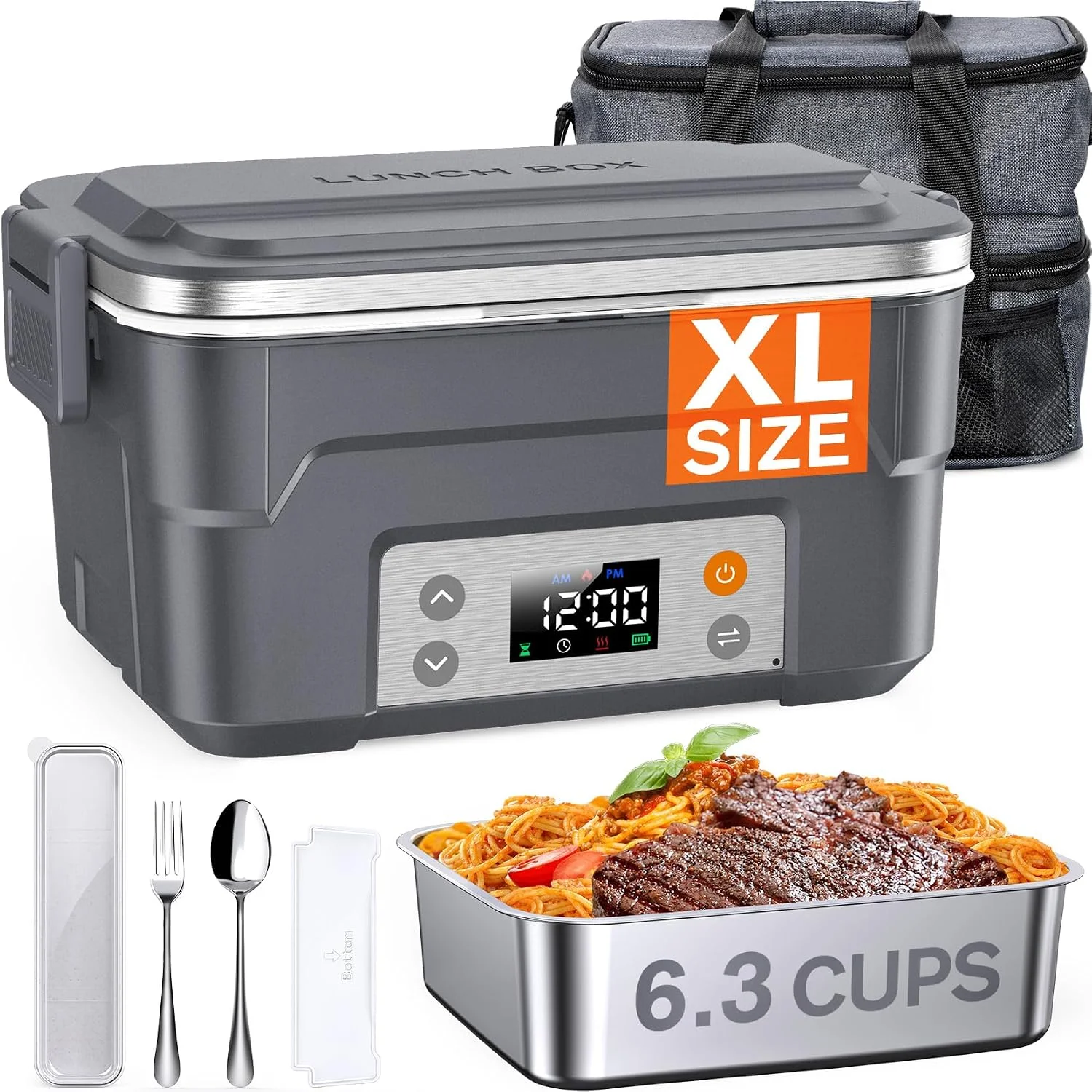 OAK 5.5-Cup Heated Lunch Box Cordless for Men with Scheduled Heating - Image 4