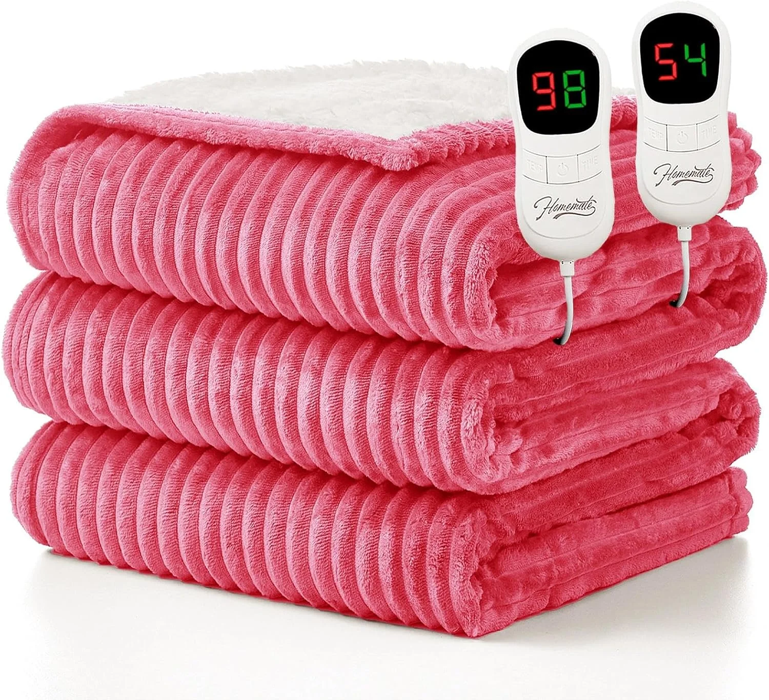 Homemate Heated Blanket Electric Heating Throw 50x60 Soft Flannel Sherpa - Image 2