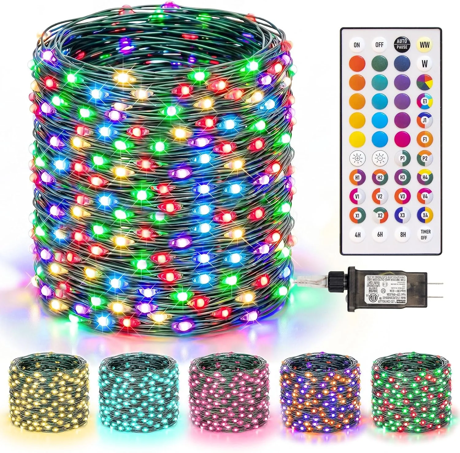 66 FT Color Changing Fairy Lights Plug in with Remote, 200 LED - Image 4
