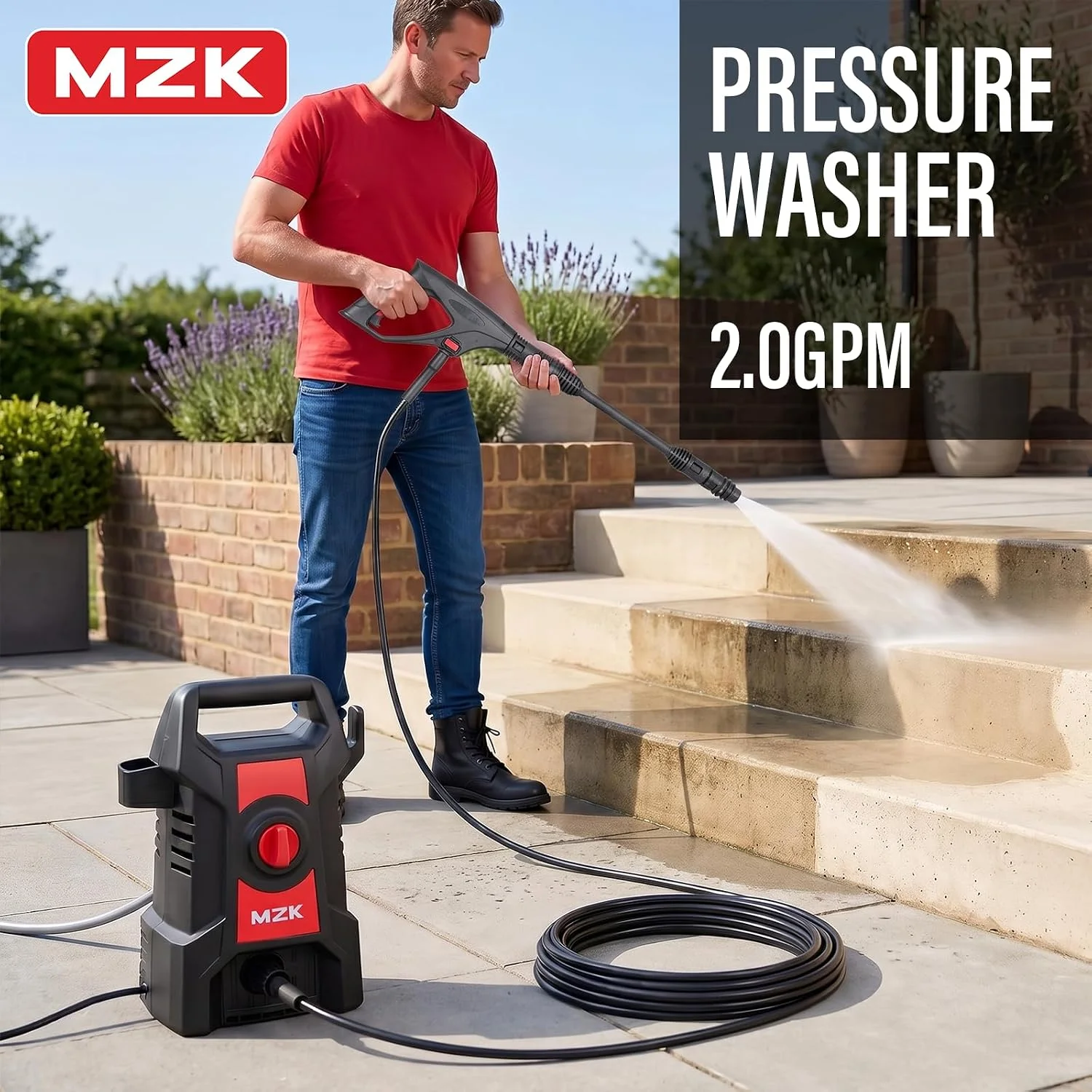 Lightweight Pressure Washer, Portable Power Cleaner with Foam Cannon - Image 2