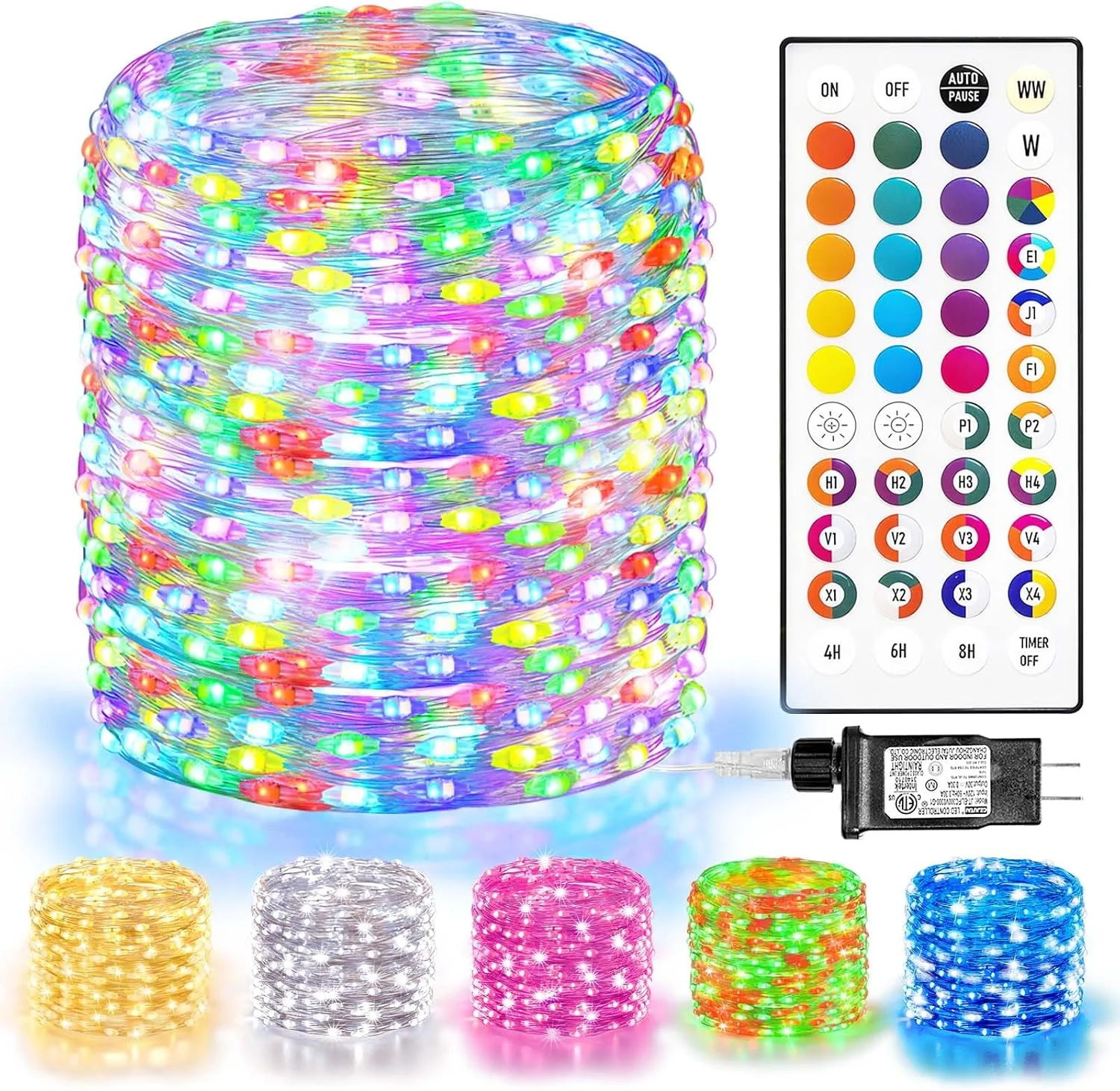 66 FT Color Changing Fairy Lights Plug in with Remote, 200 LED - Image 2