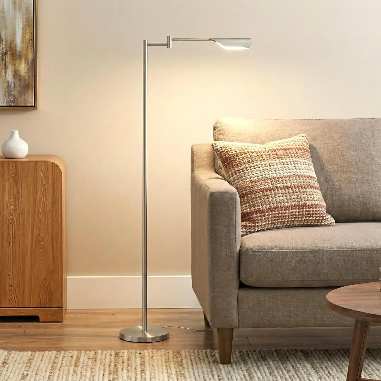 Leaf Pharmacy LED Reading Lamp, Dimmable Floor Lamp with Easy Rotation over Chair or Desk for Living Rooms & Offices, Adjustable Standing Tall Lamp - Image 2