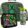 Get Trend Pokemon Insulated Lunch Bag 3Pc Set with Reusable Bento Box & 21.6 fl oz BPA-Free Water Bottle with Straw, Lightweight Pikachu Kids Lunch Box, Gamer Gifts for Boys (Multi Pokemon)