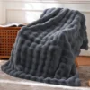 BENVWE Fluffy Faux Fur Throw Blanket for Couch, Soft Plush Thick Cozy Fuzzy Luxury Minky Bubble Blanket for Home Living Room Decor Gift for Women, Tie-dye Coffee, 50 x 60, 1100GSM