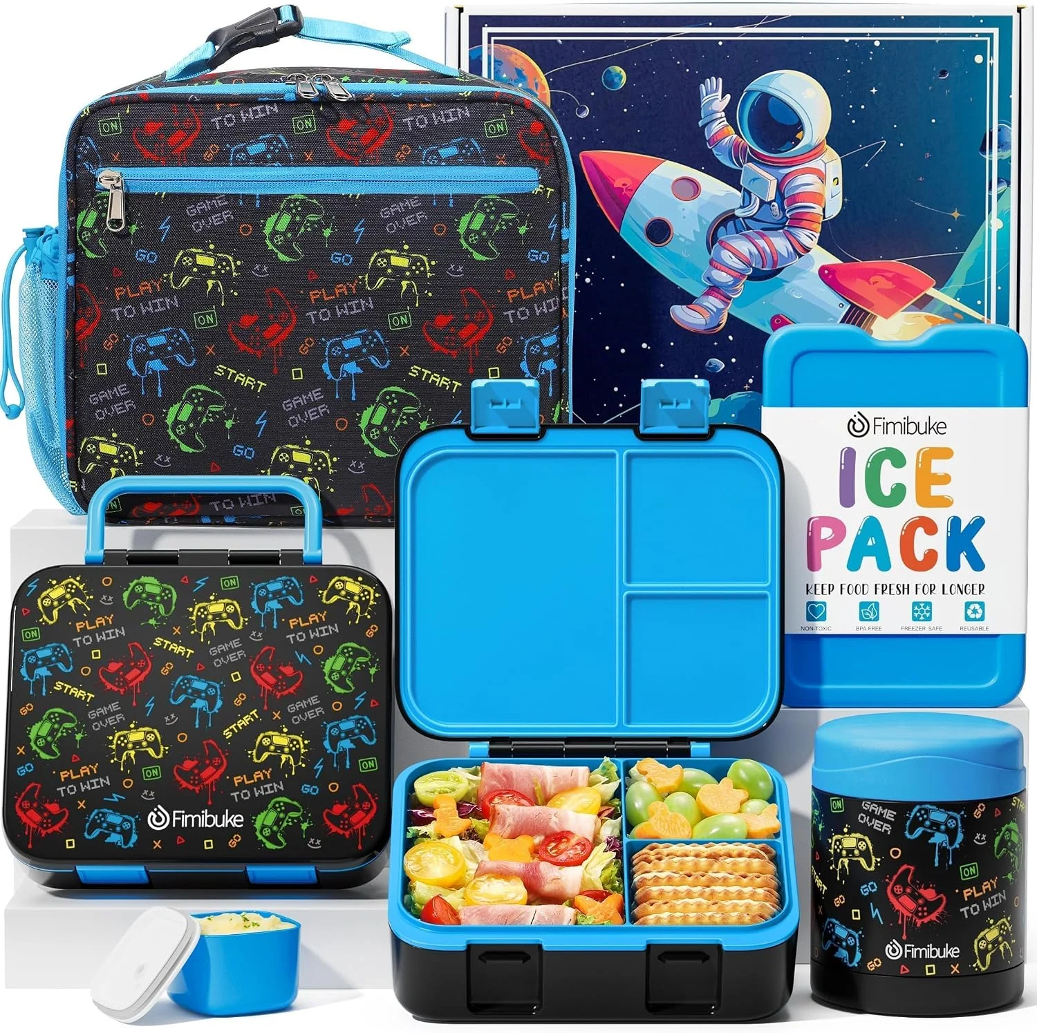 Bento Lunch Box for Kids Toddler Boys with 12OZ Insulated Food Jar - Image 2