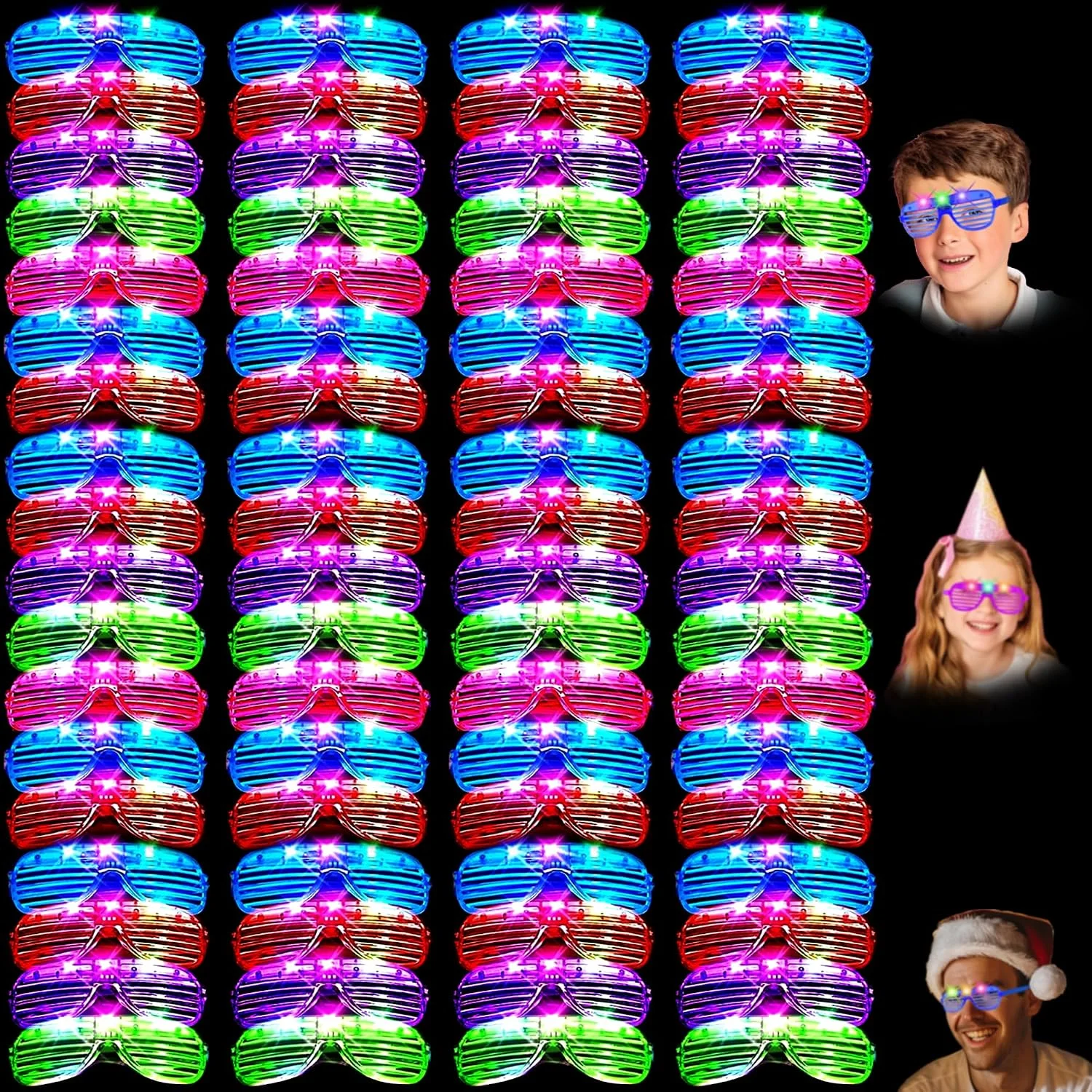 40 Pack Led Glasses, Light Up Glasses, Glow Glasses Glow In The Dark Party Supplies Suitable For Kids/Adults - Image 2